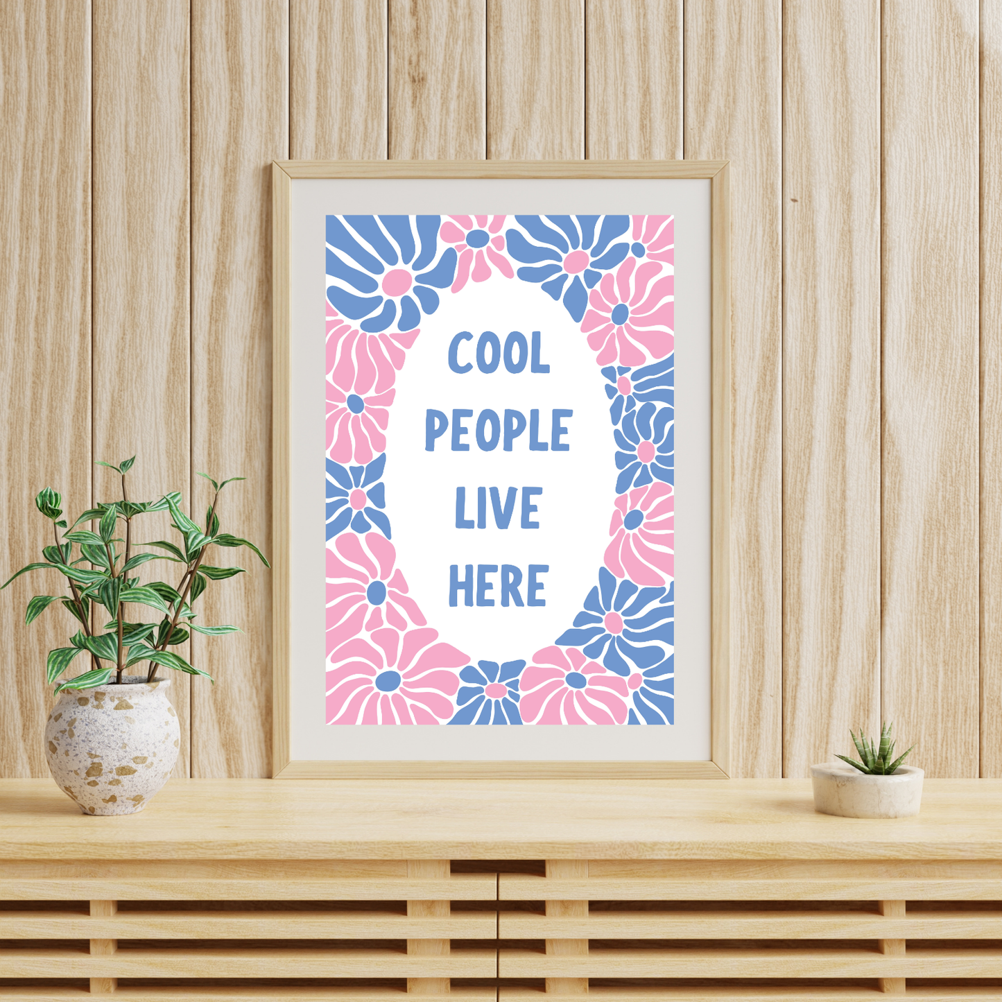 Cool People Live Here Wall Art | Minimalist Cozy Modern Home Decor